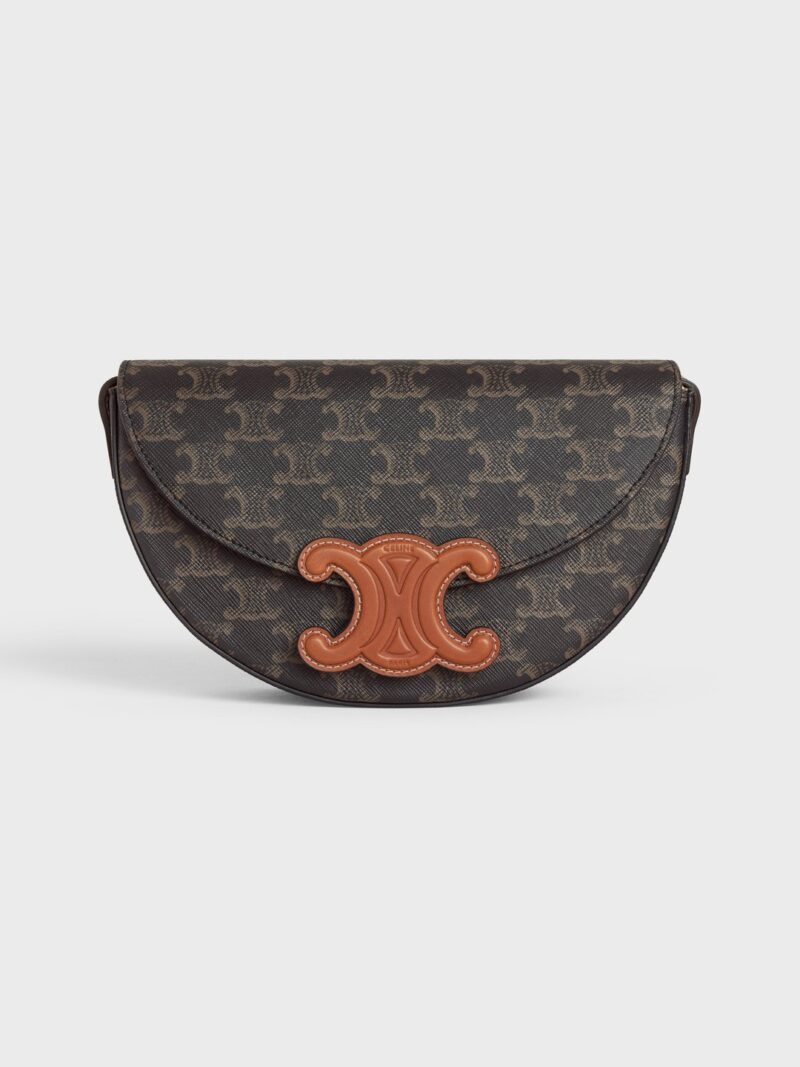 CELINE Besace Cuir Triomphe in Triomphe Canvas and Calfskin 111232DNK.04LU