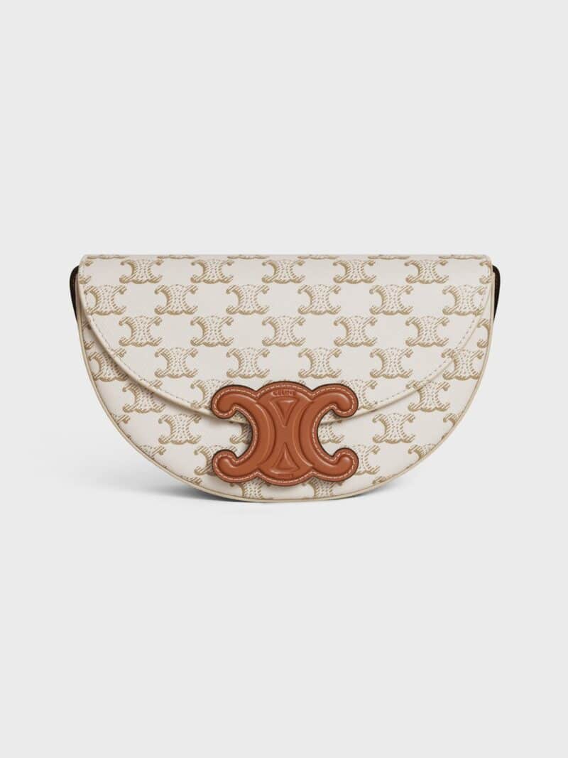 CELINE Besace Cuir Triomphe in Triomphe Canvas and Calfskin 111232DNK.01BC