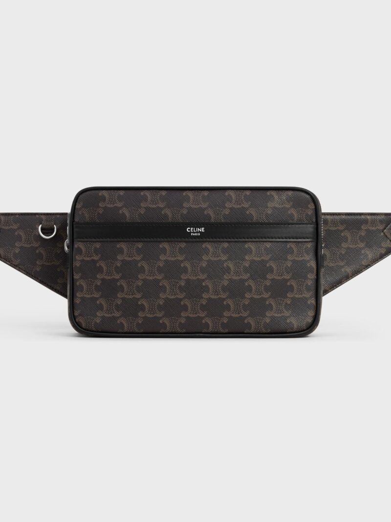 CELINE BELT BAG in Triomphe Canvas and calfskin 116162FWK.38SI
