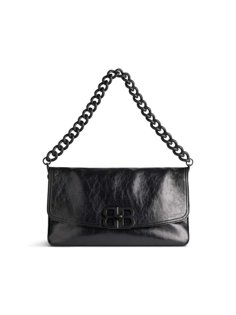 balenciaga Bb Soft Medium Flap Bag in Black 7485962AA261000
