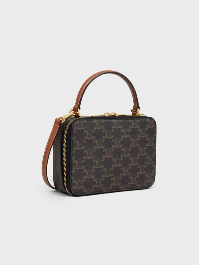 CELINE VANITY BOX in TRIOMPHE CANVAS AND CALFSKIN 10M022FIF.04LU