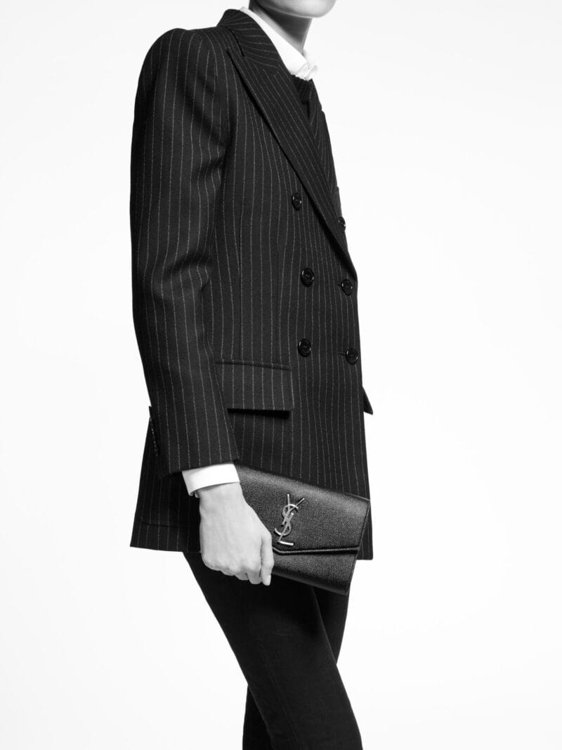 YSL uptown chain wallet in micro raffia bags 6077882UF1W9985