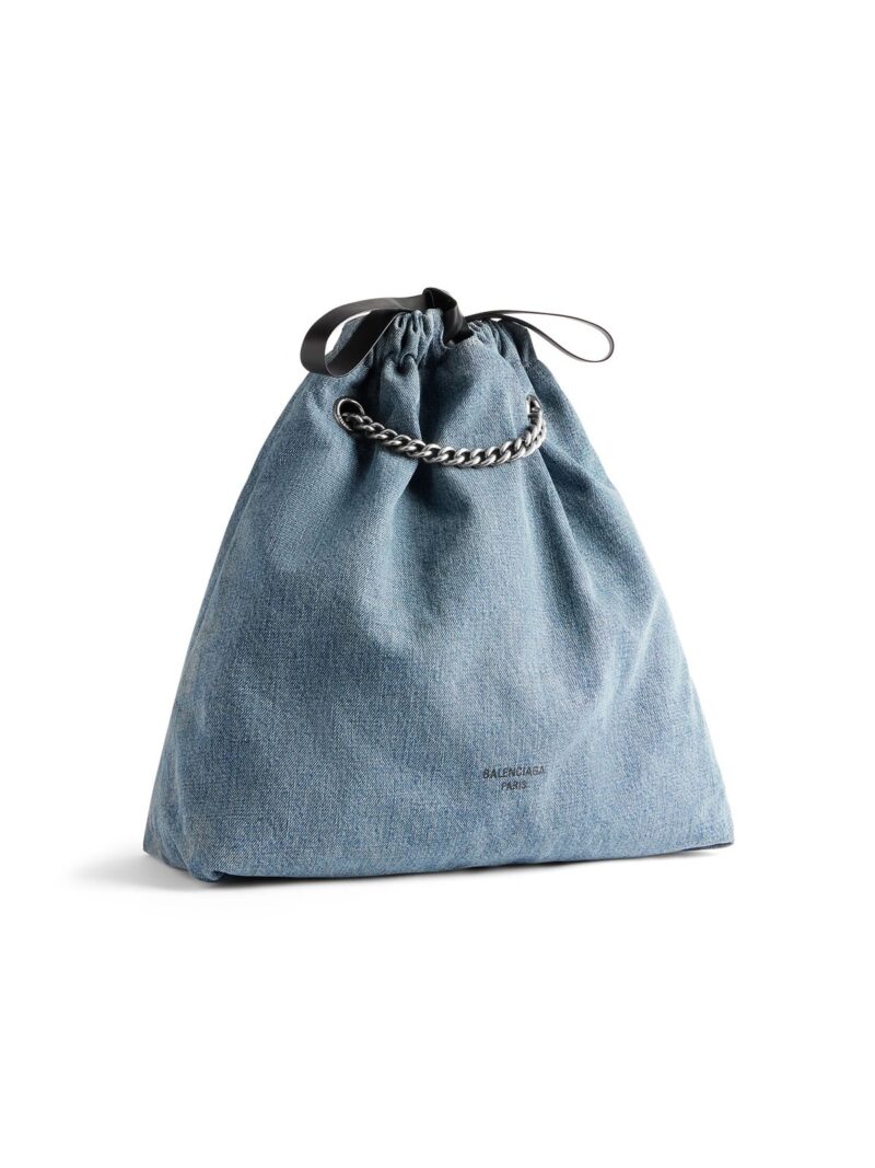balenciaga Crush Medium Tote Bag Denim in Blue 7429412AAYA4661