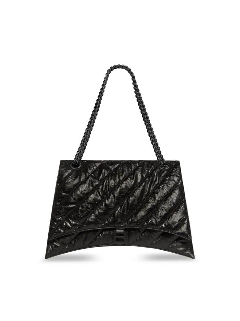 balenciaga Crush Large Chain Bag Quilted in Black 716332210IY1000